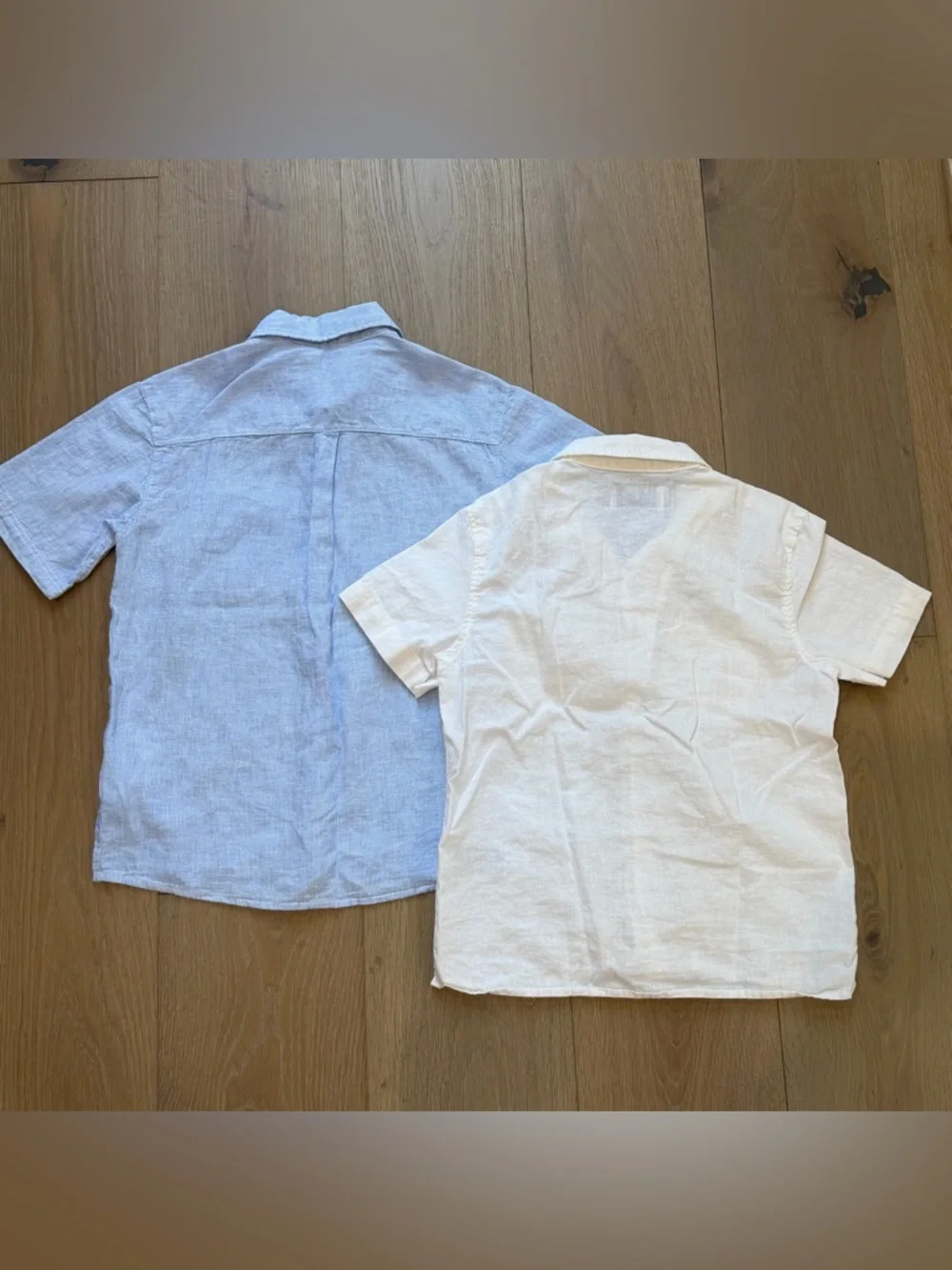 Boys size 8 linen blend short sleeve shirts, H&M and Old Navy lot